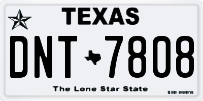 TX license plate DNT7808