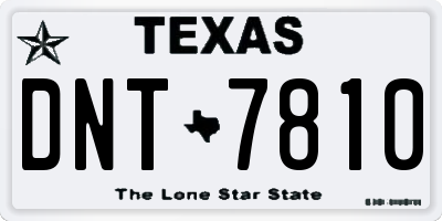 TX license plate DNT7810