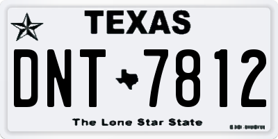 TX license plate DNT7812