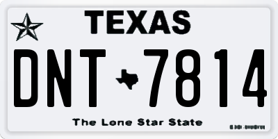 TX license plate DNT7814