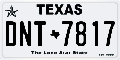 TX license plate DNT7817