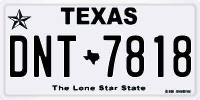 TX license plate DNT7818