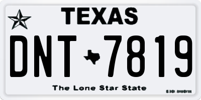 TX license plate DNT7819