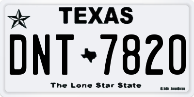 TX license plate DNT7820
