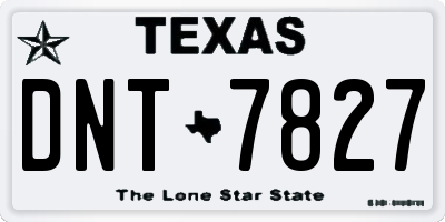 TX license plate DNT7827