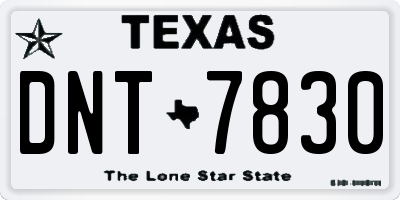 TX license plate DNT7830