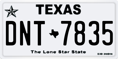 TX license plate DNT7835