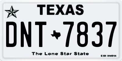TX license plate DNT7837