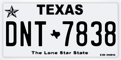 TX license plate DNT7838