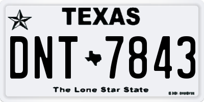 TX license plate DNT7843