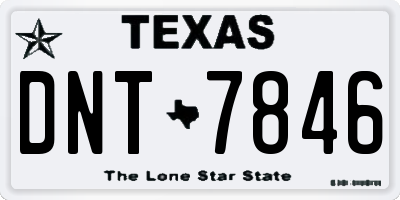 TX license plate DNT7846