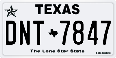 TX license plate DNT7847