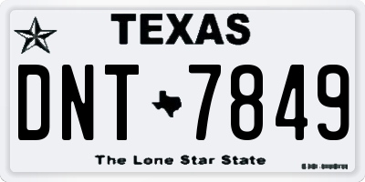 TX license plate DNT7849