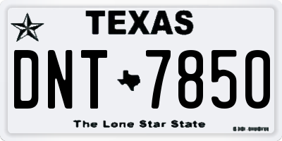 TX license plate DNT7850