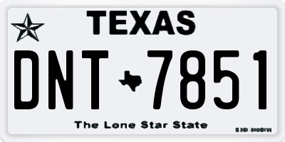 TX license plate DNT7851