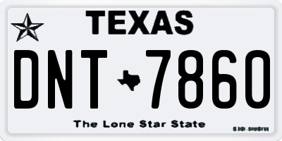 TX license plate DNT7860