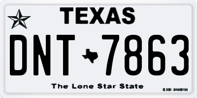TX license plate DNT7863