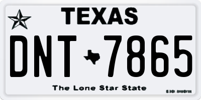 TX license plate DNT7865
