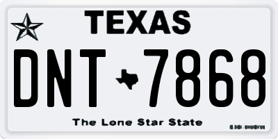 TX license plate DNT7868