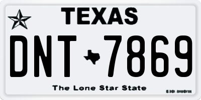 TX license plate DNT7869