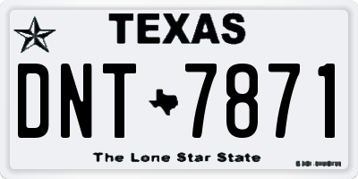 TX license plate DNT7871