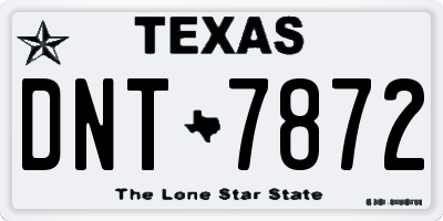TX license plate DNT7872
