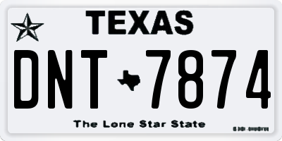 TX license plate DNT7874