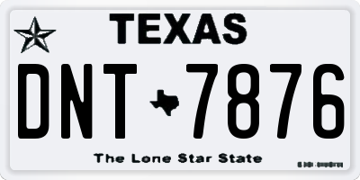 TX license plate DNT7876
