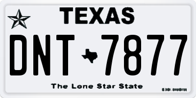 TX license plate DNT7877