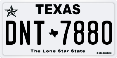 TX license plate DNT7880