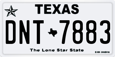 TX license plate DNT7883