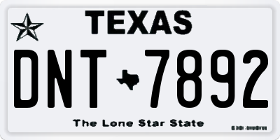 TX license plate DNT7892