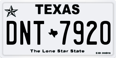 TX license plate DNT7920