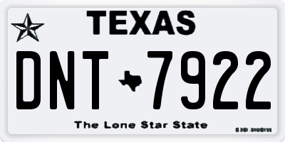 TX license plate DNT7922
