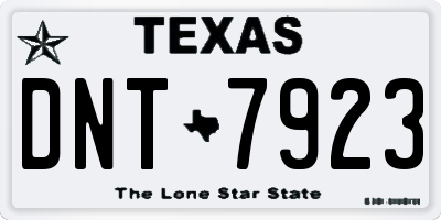TX license plate DNT7923