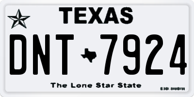 TX license plate DNT7924