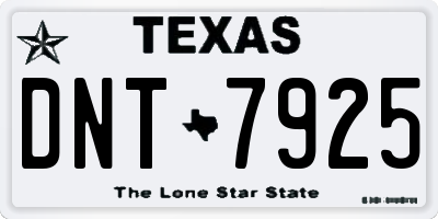 TX license plate DNT7925