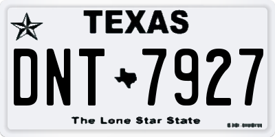 TX license plate DNT7927