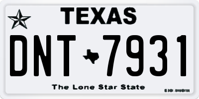 TX license plate DNT7931