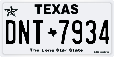 TX license plate DNT7934