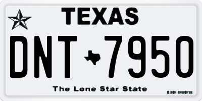 TX license plate DNT7950