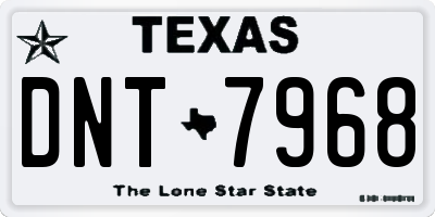 TX license plate DNT7968