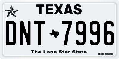 TX license plate DNT7996