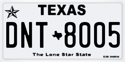 TX license plate DNT8005