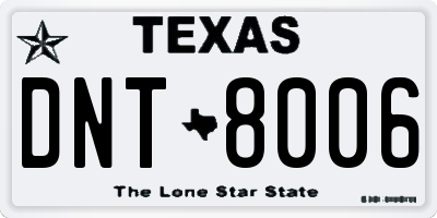 TX license plate DNT8006