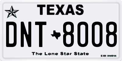 TX license plate DNT8008