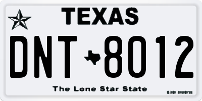 TX license plate DNT8012