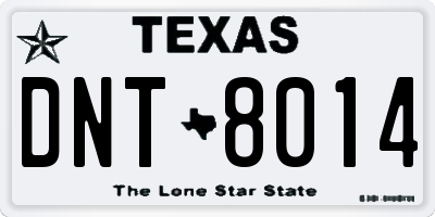 TX license plate DNT8014