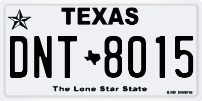TX license plate DNT8015