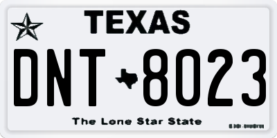 TX license plate DNT8023